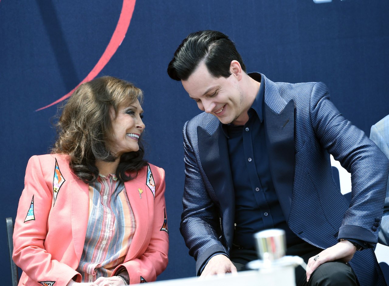 Loretta Lynn and Jack White share smiles while being inducted into the Nashville Walk of Fame on June 4, 2015