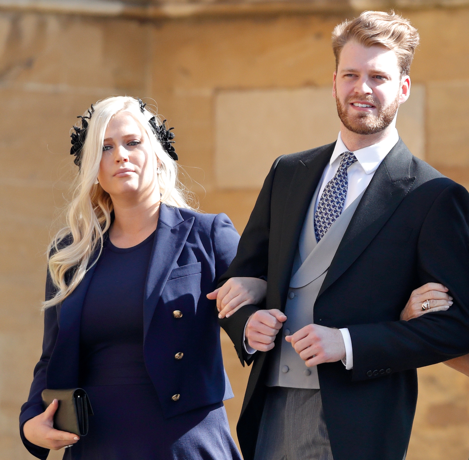 Louis Spencer and his sister, Lady Eliza Spencer, arriving at Prince Harry's wedding
