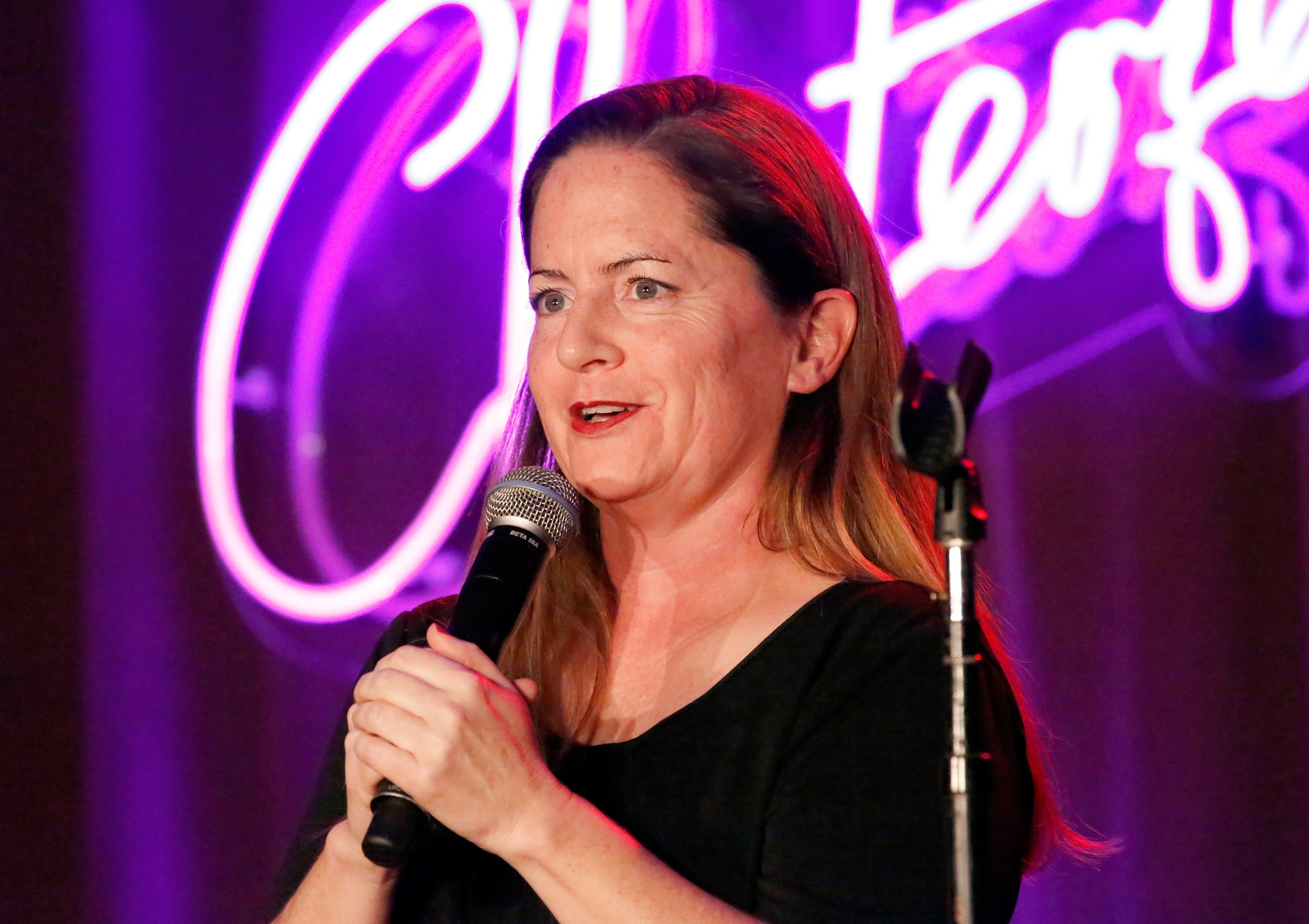 Martha Kelly performs onstage at Room 415 Comedy Club