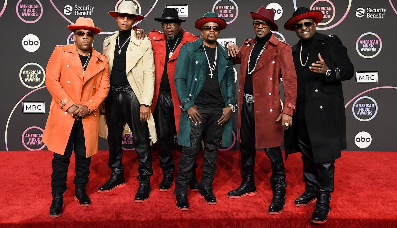 New Edition poses on the red carpet