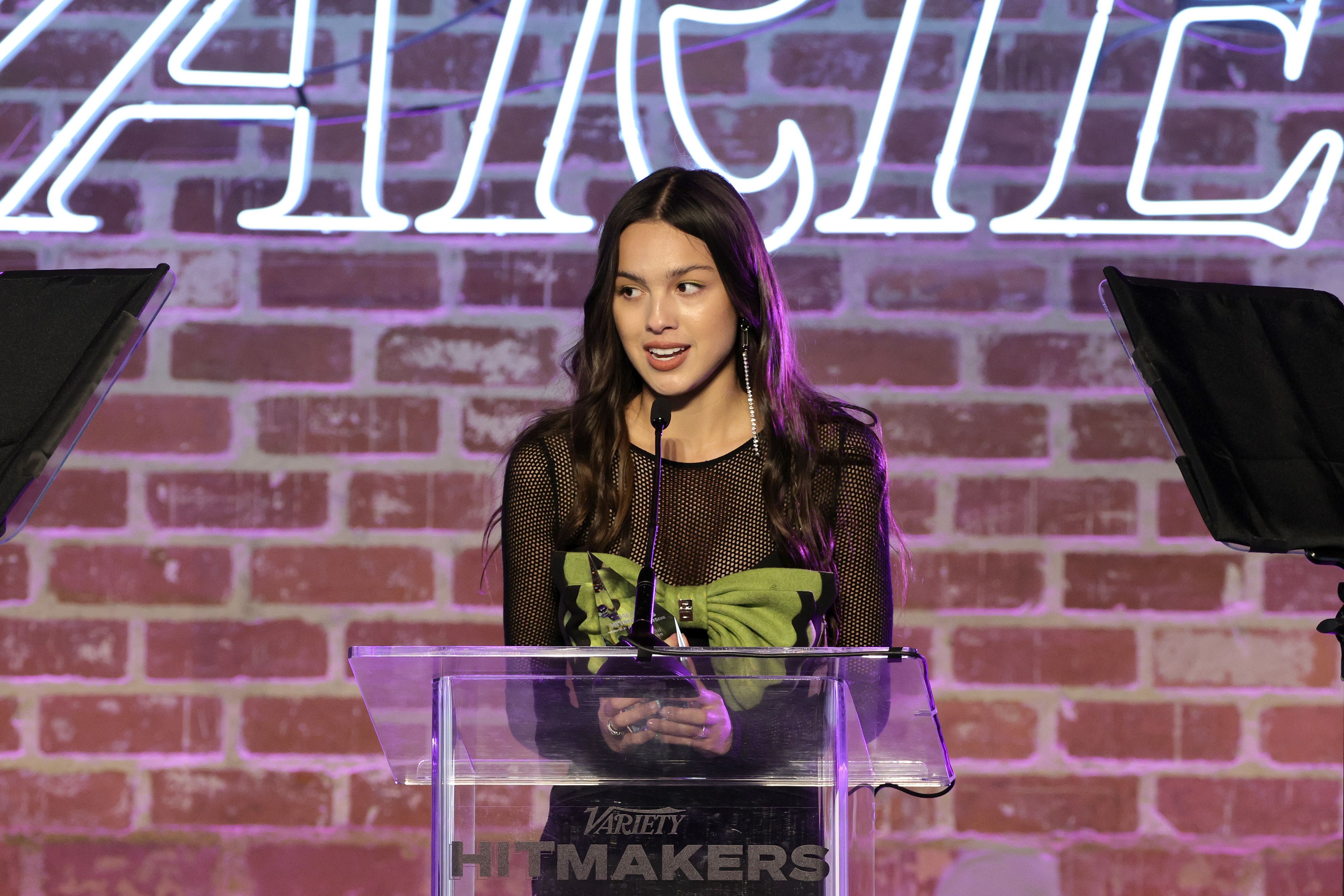 Olivia Rodrigo accepts the Songwriter of the Year award during Variety's Hitmakers Brunch