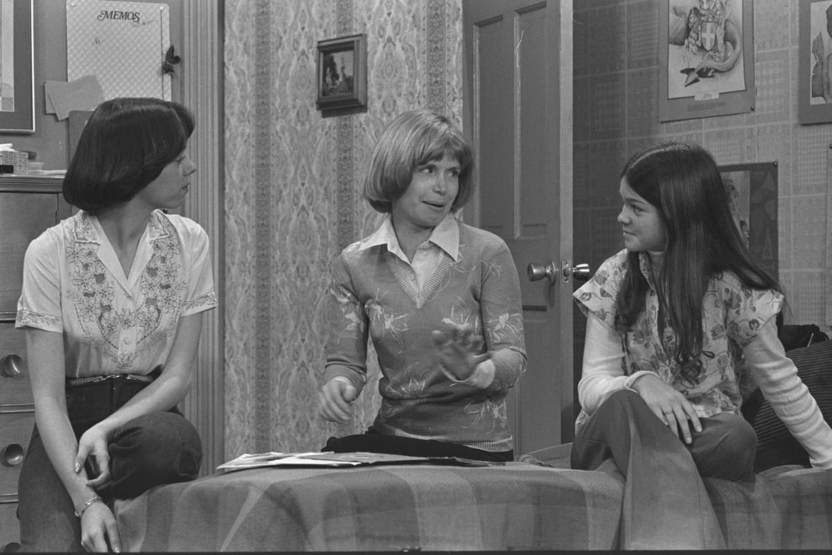 A scene from the 1970s CBS comedy 'One Day at a Time' with, from left, Mackenzie Phillips, Bonnie Franklin, and Valerie Bertinelli