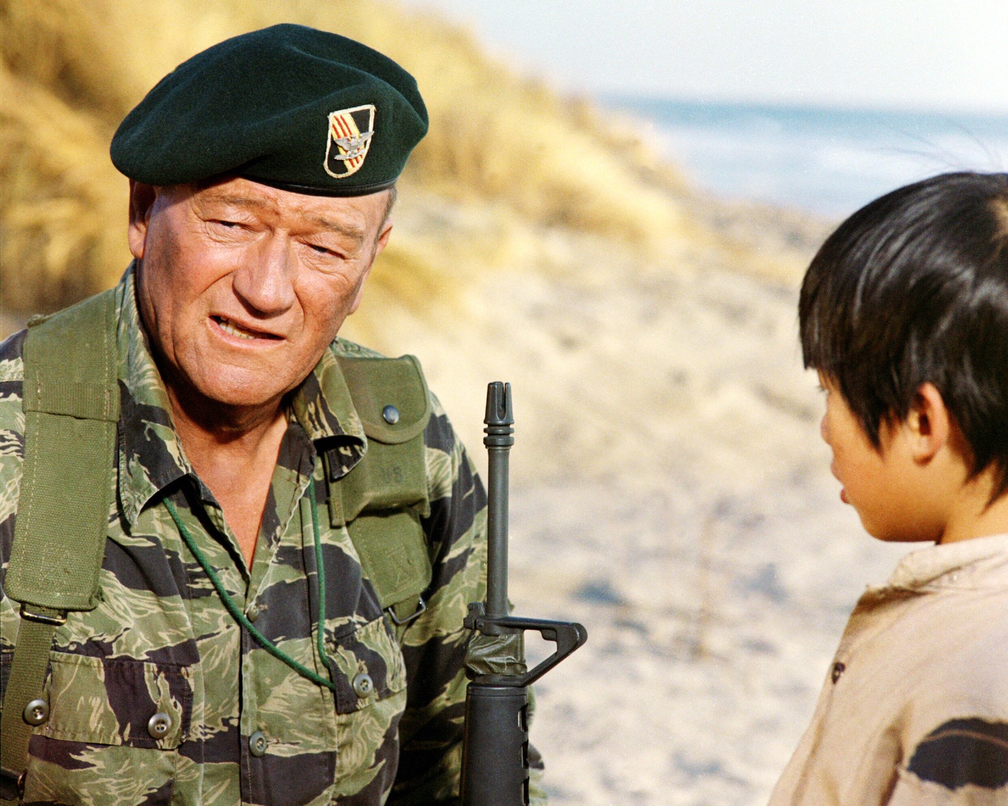 Oscar-winner John Wayne wearing army uniform