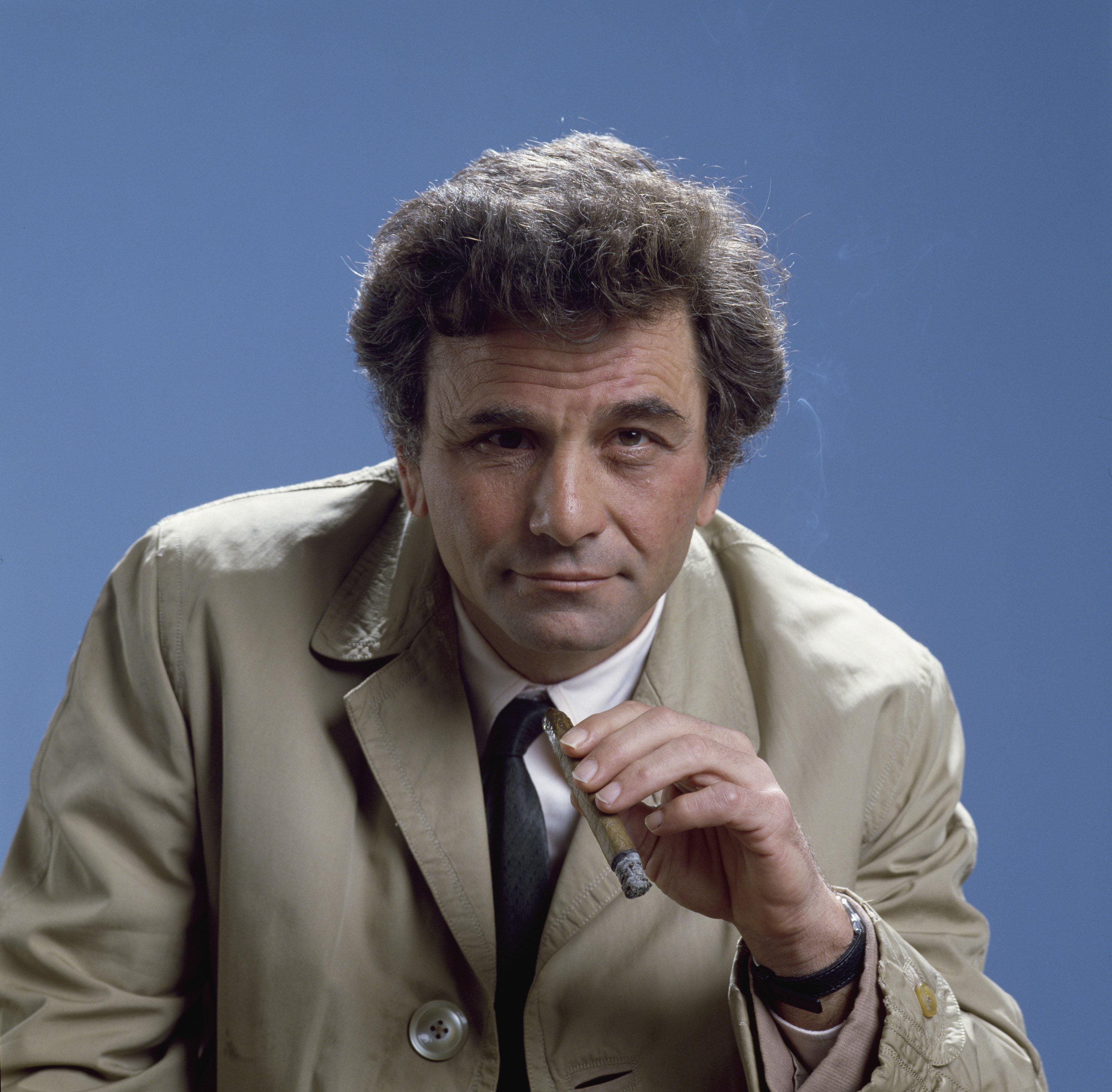 Actor Peter Falk dressed in character as Lt. Columbo on 'Columbo'