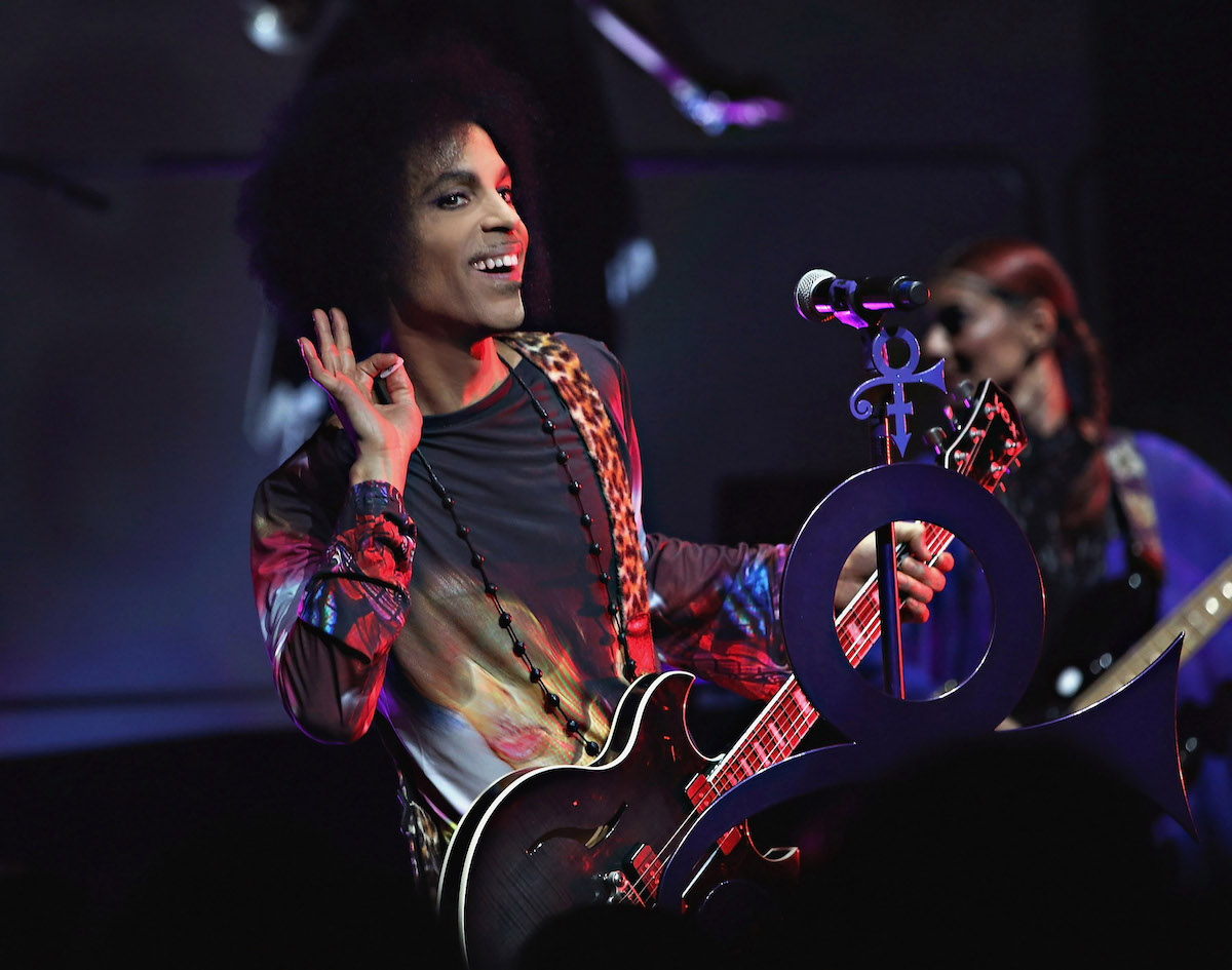 Music legend Prince performs onstage during his 2015 tour at Sony Centre