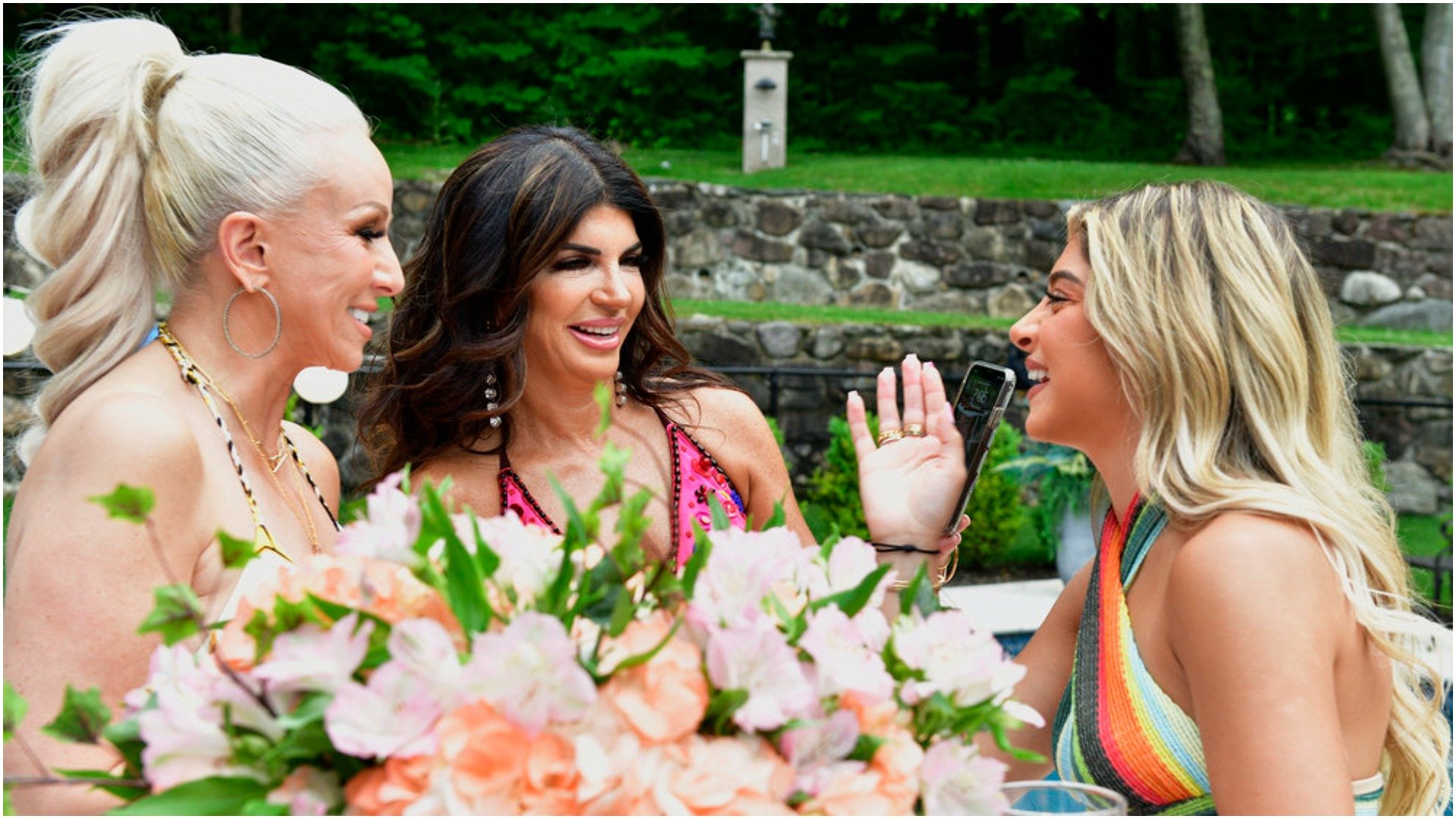 Margaret Josephs, Teresa Giudice, Gia Giudice from 'RHONJ' chat at a party 