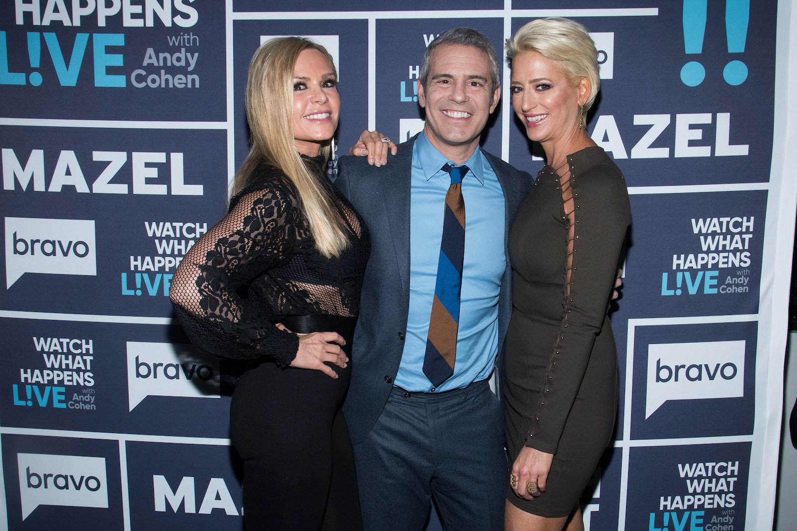 Tamra Judge and Dorinda Medley joined Andy Cohen for a photo at WWHL