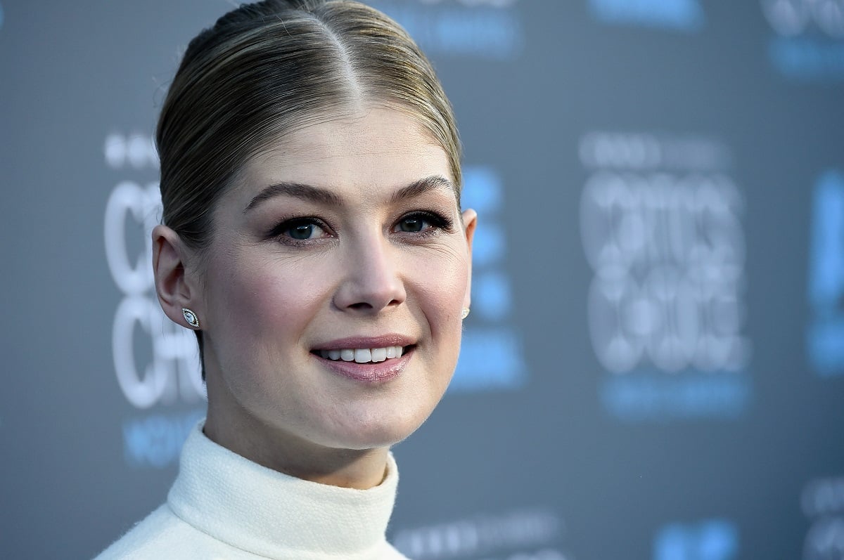 Rosamund Pike smiling