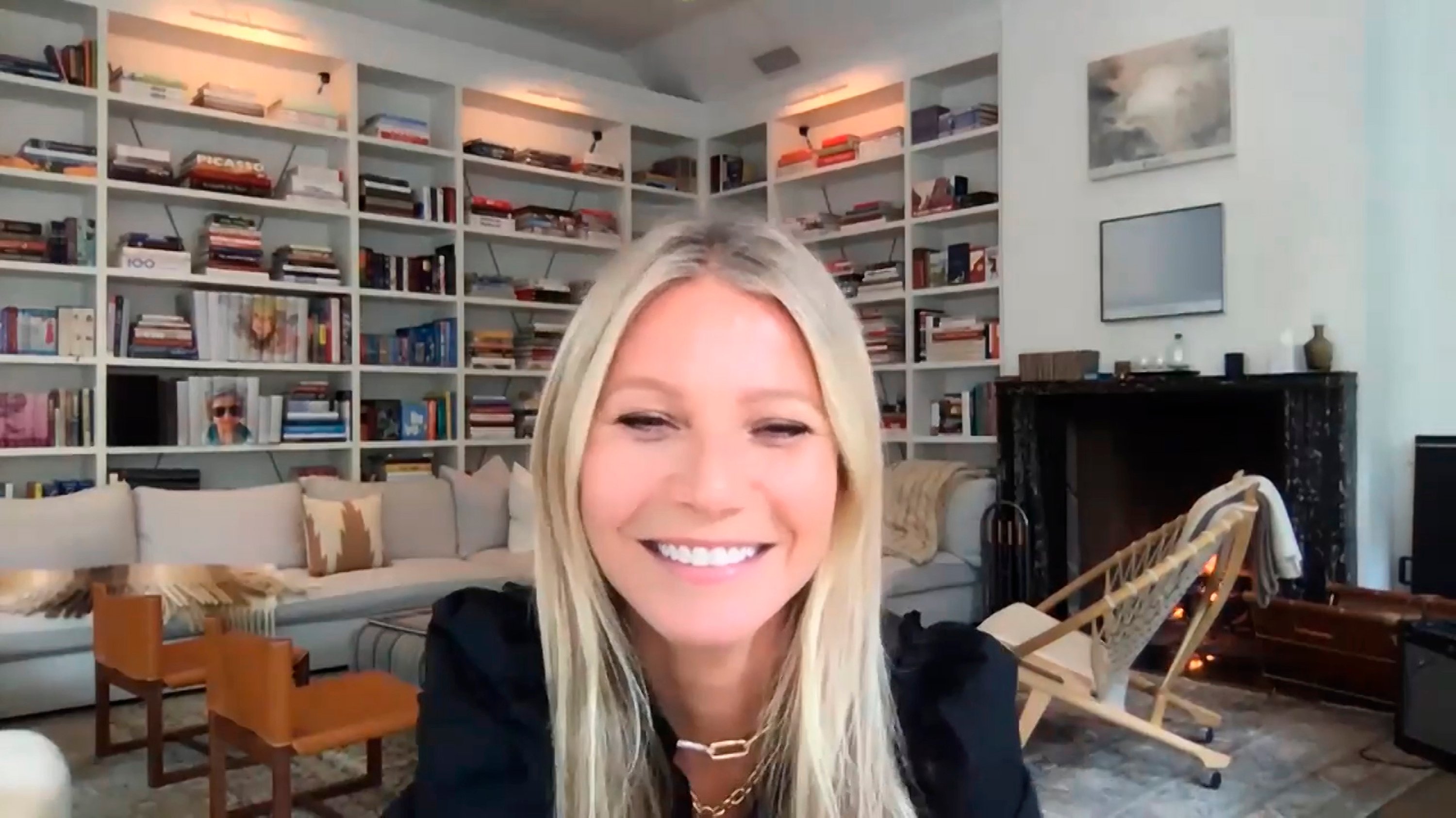 Screengrab of Gwyneth Paltrow smiling during an interview on The Tonight Show Starring Jimmy Fallon