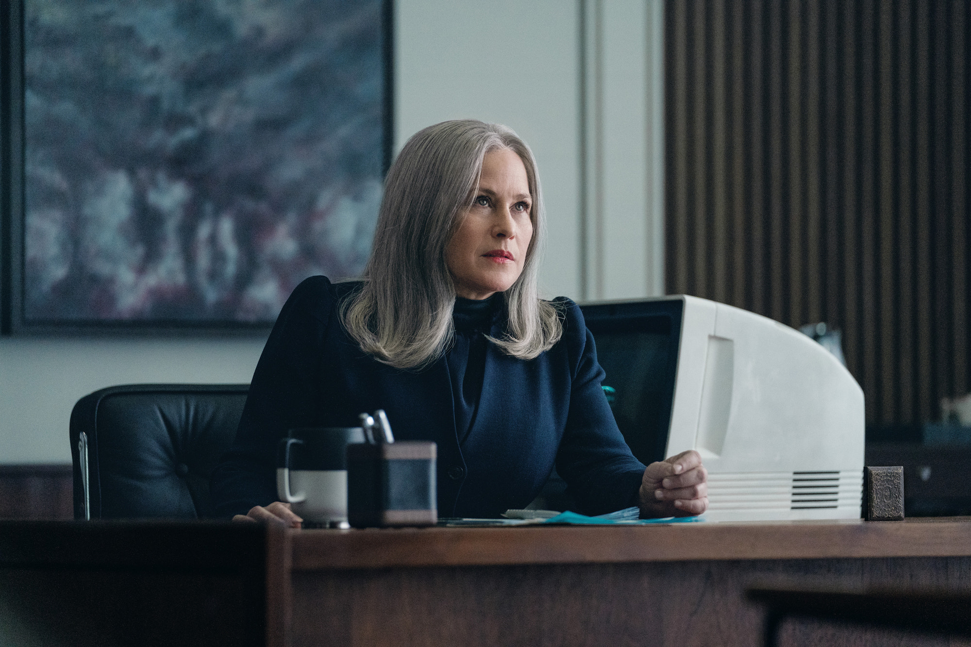 'Severance' Season 1: Patricia Arquette sits at her desk