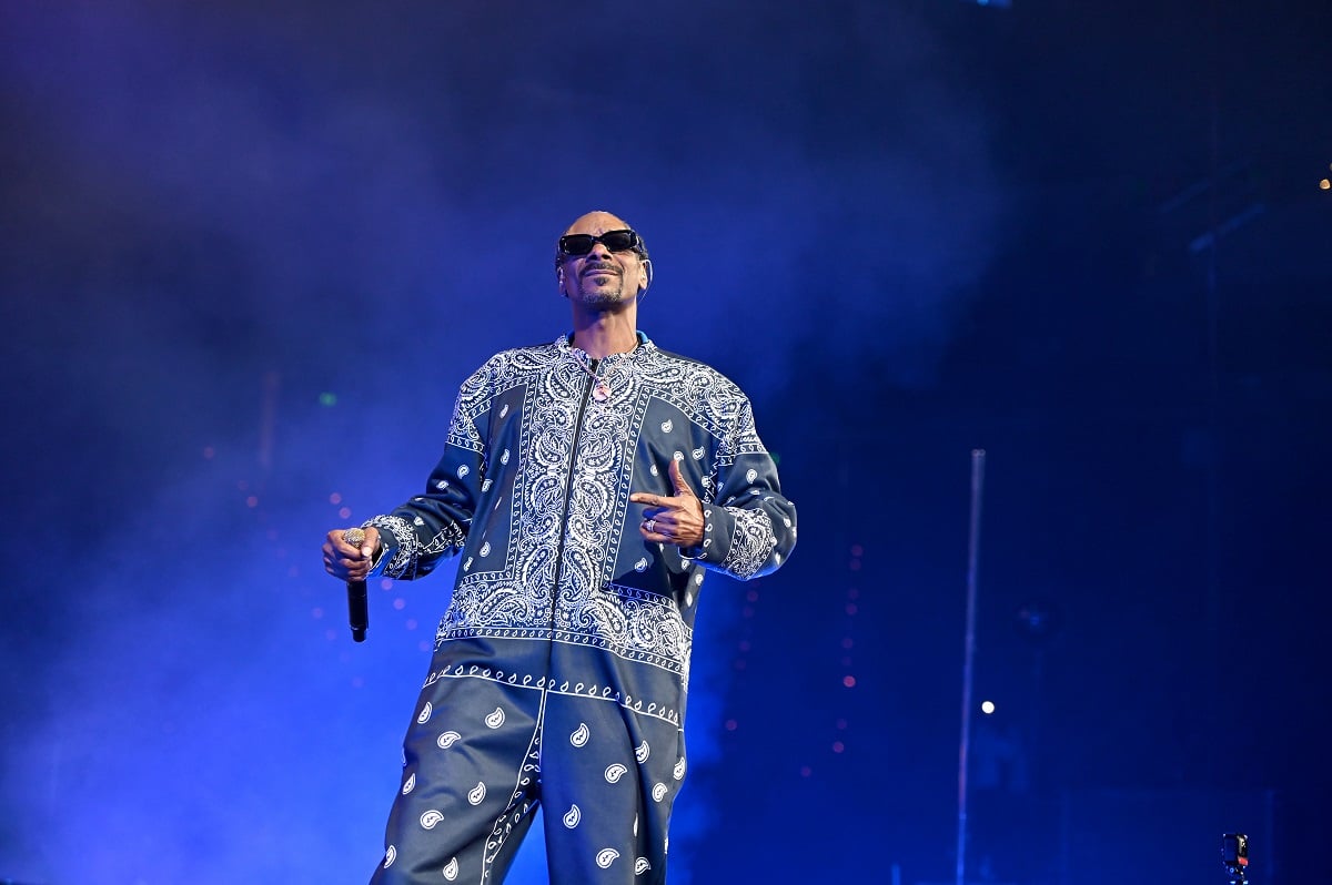 Snoop Dogg performing onstage with hip-hop supergroup Mt. Westmore