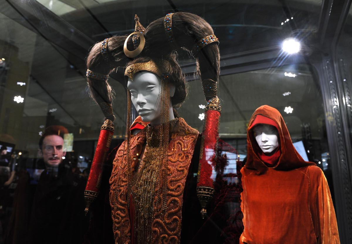 Queen Padme Amidala's costume is on display at an exhibition that accompanied 'Star Wars - A Musical Journey' in 2009