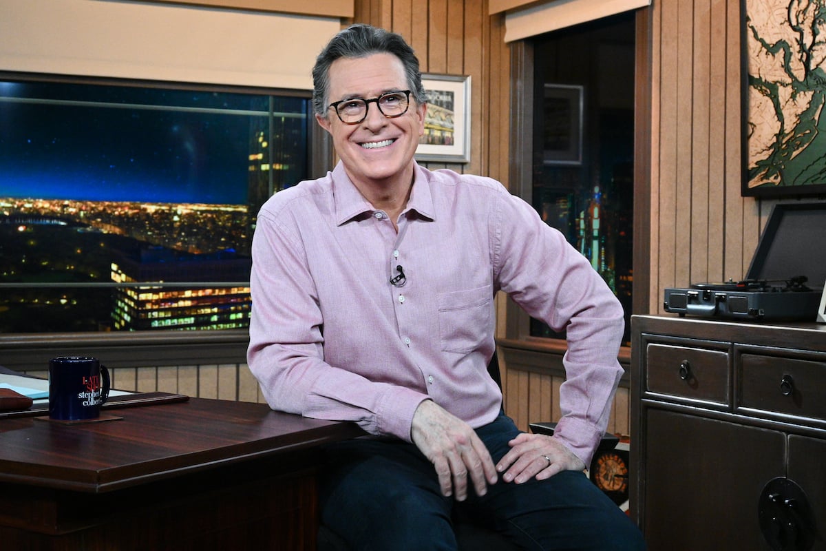 Talk show host Stephen Colbert smiles for the camera in 2021