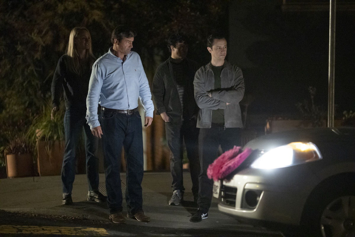 'Super Pumped: The Battle for Uber' cast waits for an Uber driver on the curb