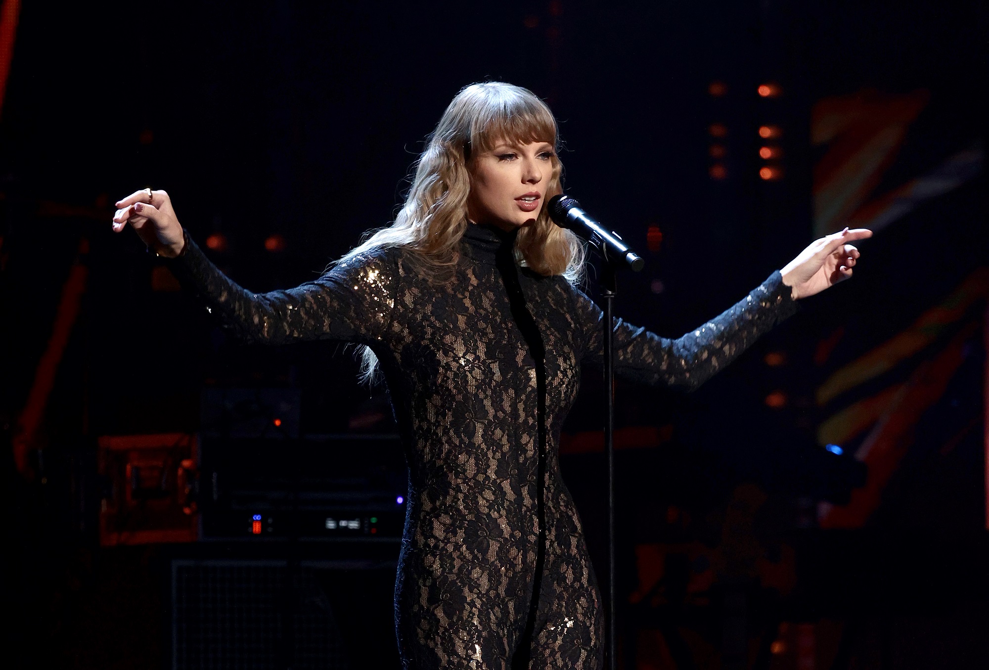 Taylor Swift performs on stage during the 36th Annual Rock & Roll Hall Of Fame Induction Ceremony