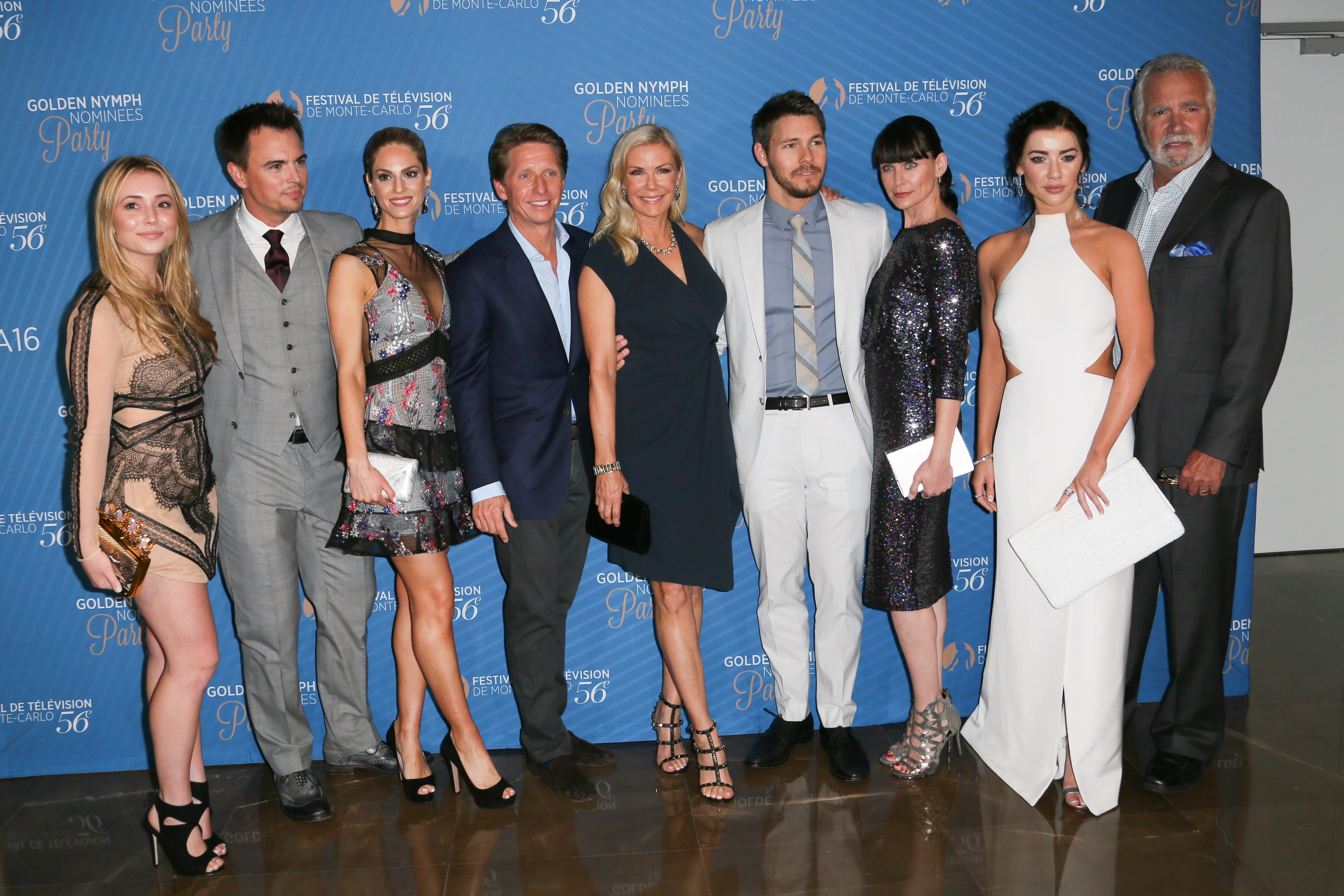 'The Bold and the Beautiful' cast and executive producer Brad Bell pose for a photo at the Monte Carlo TV Festival.
