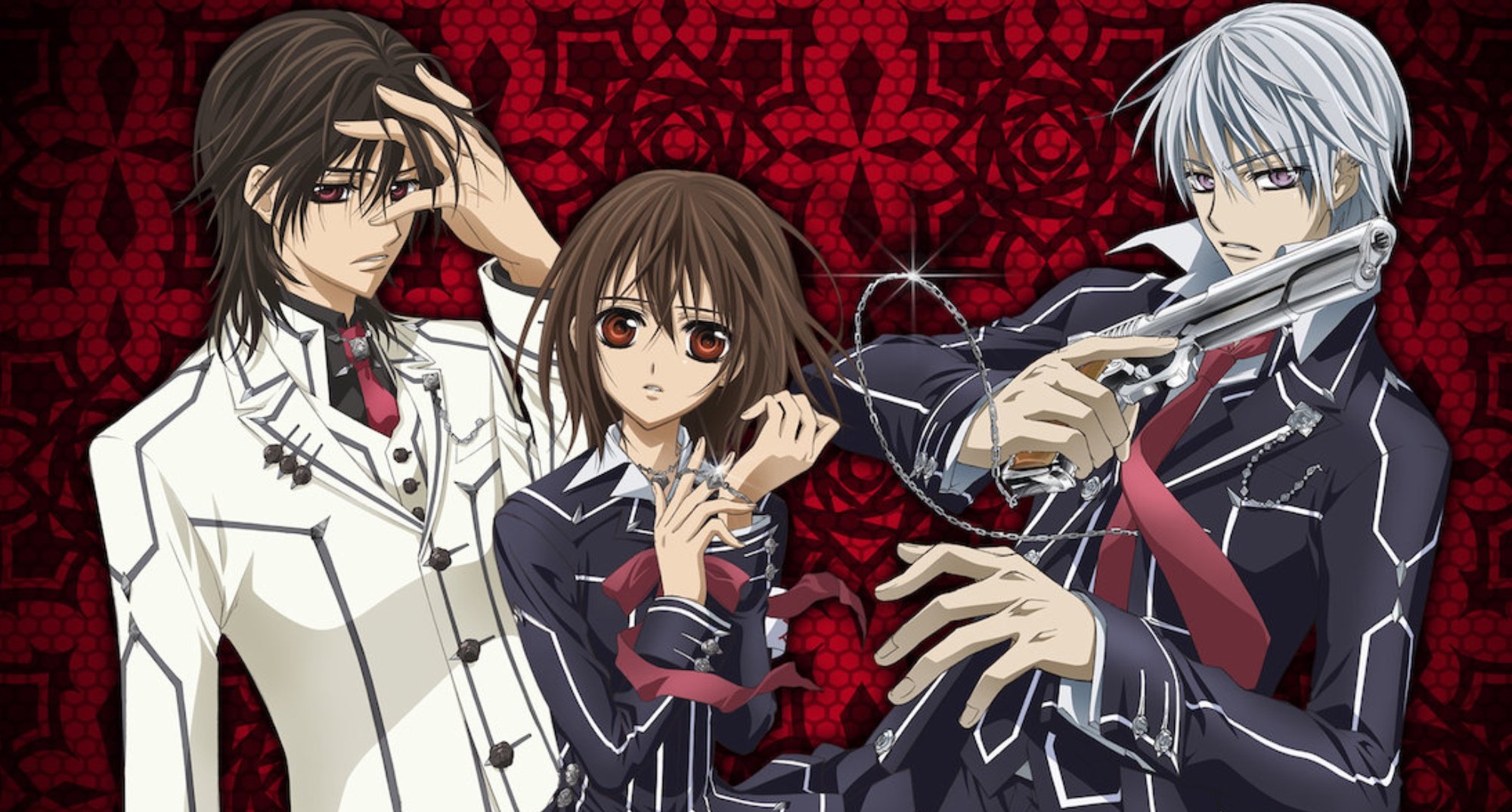 'Vampire Knight' leading anime characters wearing Cross Academy uniforms in relation to season 3.