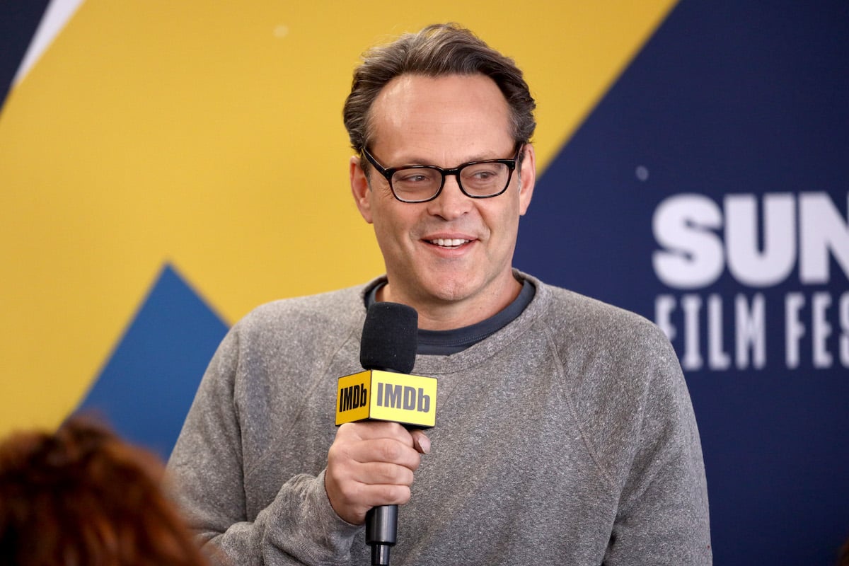 Actor Vince Vaughn speaks to the audience during a 'Fighting with My Family' panel at the 2019 Sundance Film Festival