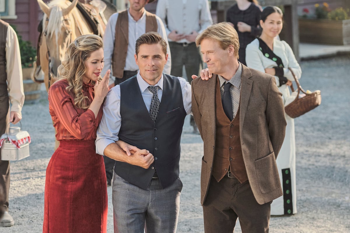 Rosemary, Lee, and Bill standing outside in an episode of 'When Calls the Heart'