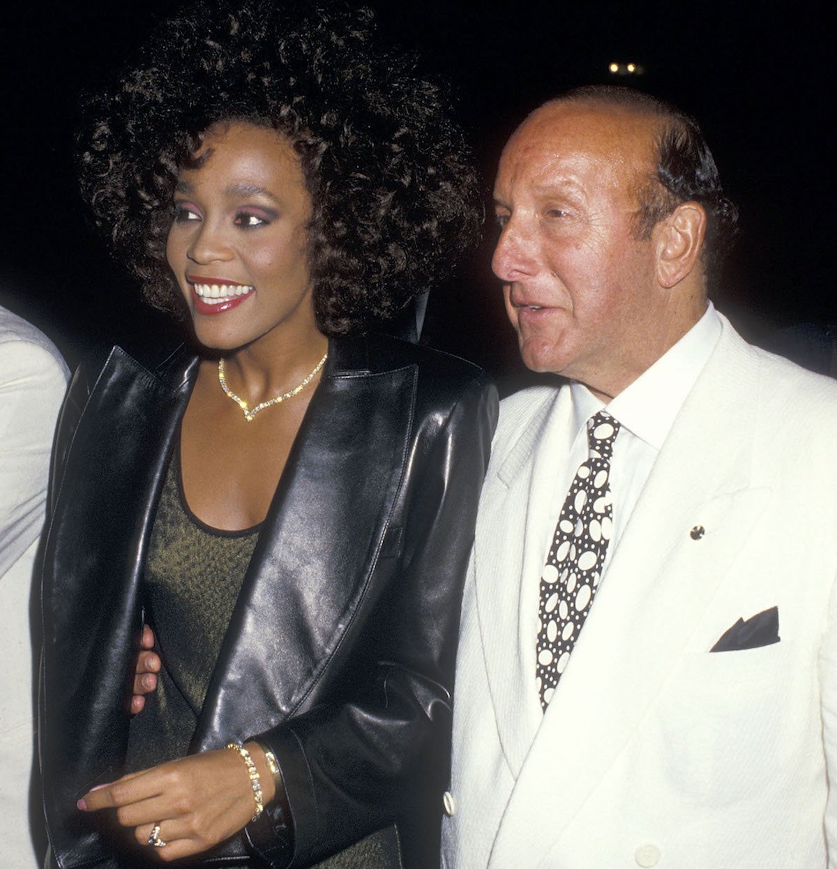 Whitney Houston and Clive Davis on red carpet