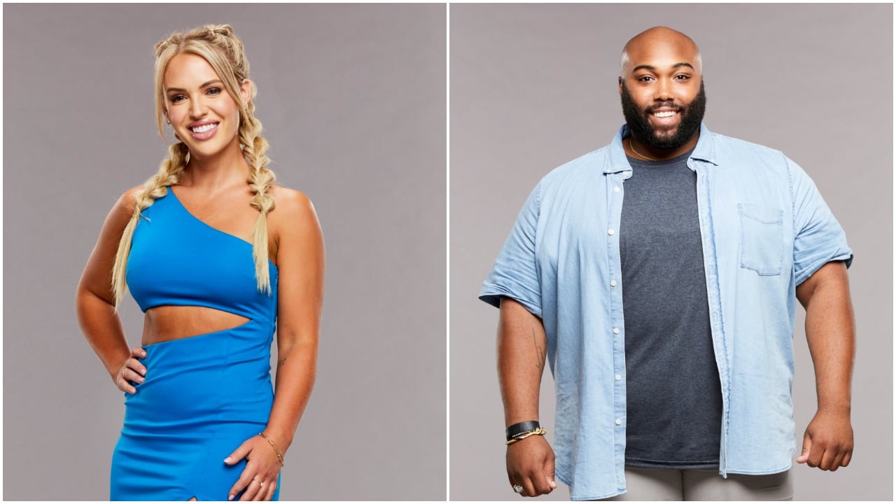 Whitney Williams and Derek Frazier posing for 'Big Brother 23' cast photo