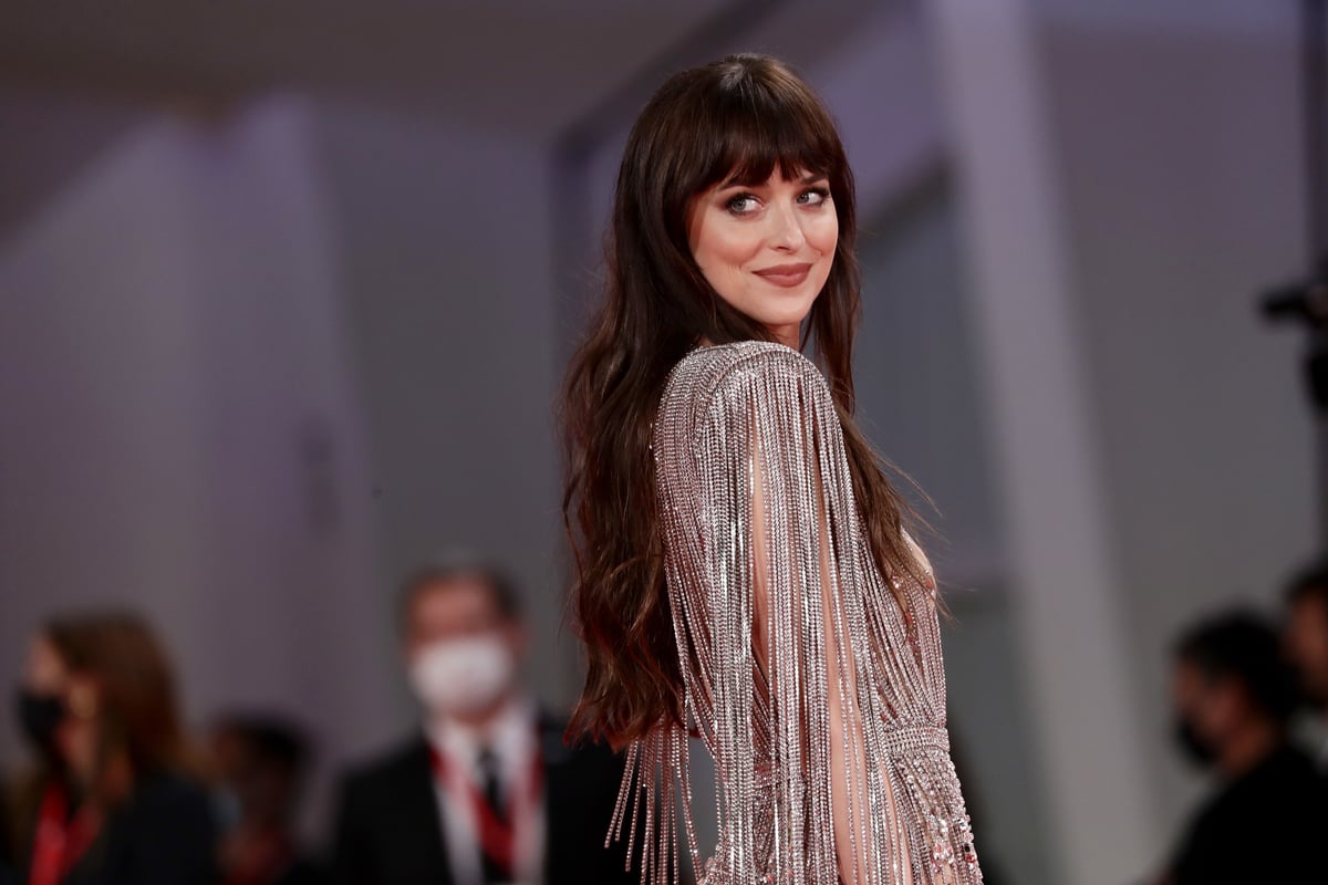 Marvel Comics' Madame Web actor Dakota Johnson at the red carpet of the movie "The Lost Daughter" during the 78th Venice International Film Festival