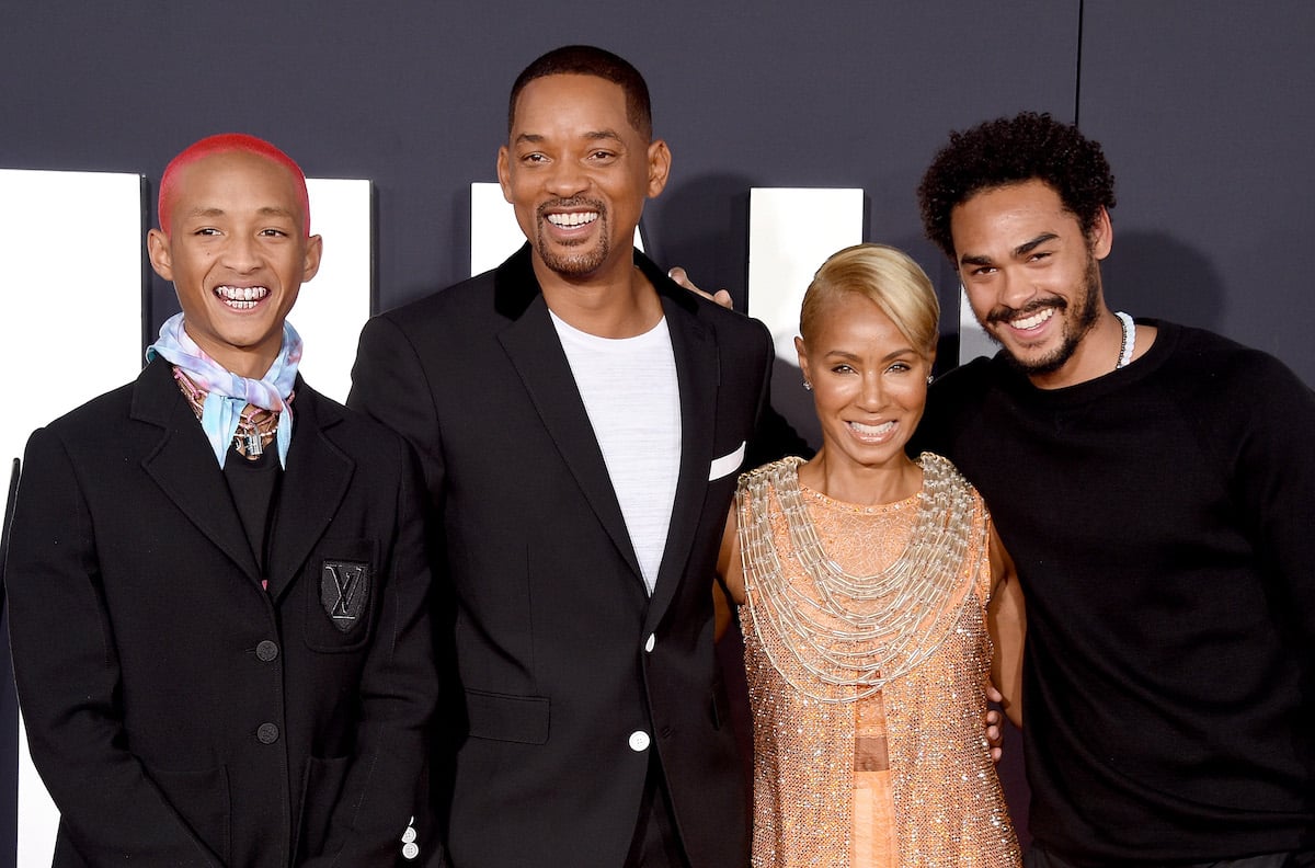 Will Smith with his oldest son Trey Smith (right), son Jaden Smith, and wife Jada Pinkett Smith in 2019. 