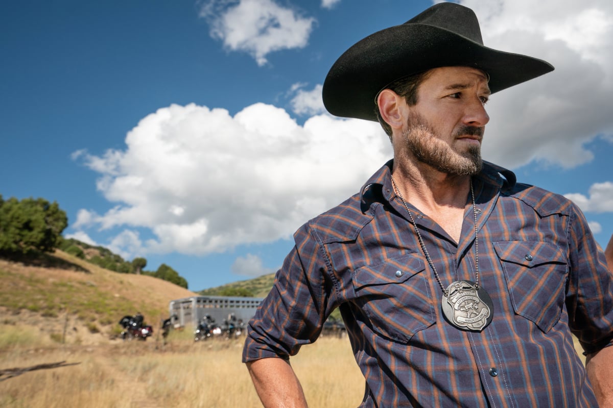 Yellowstone star Ian Bohen as Ryan in an image from season 3