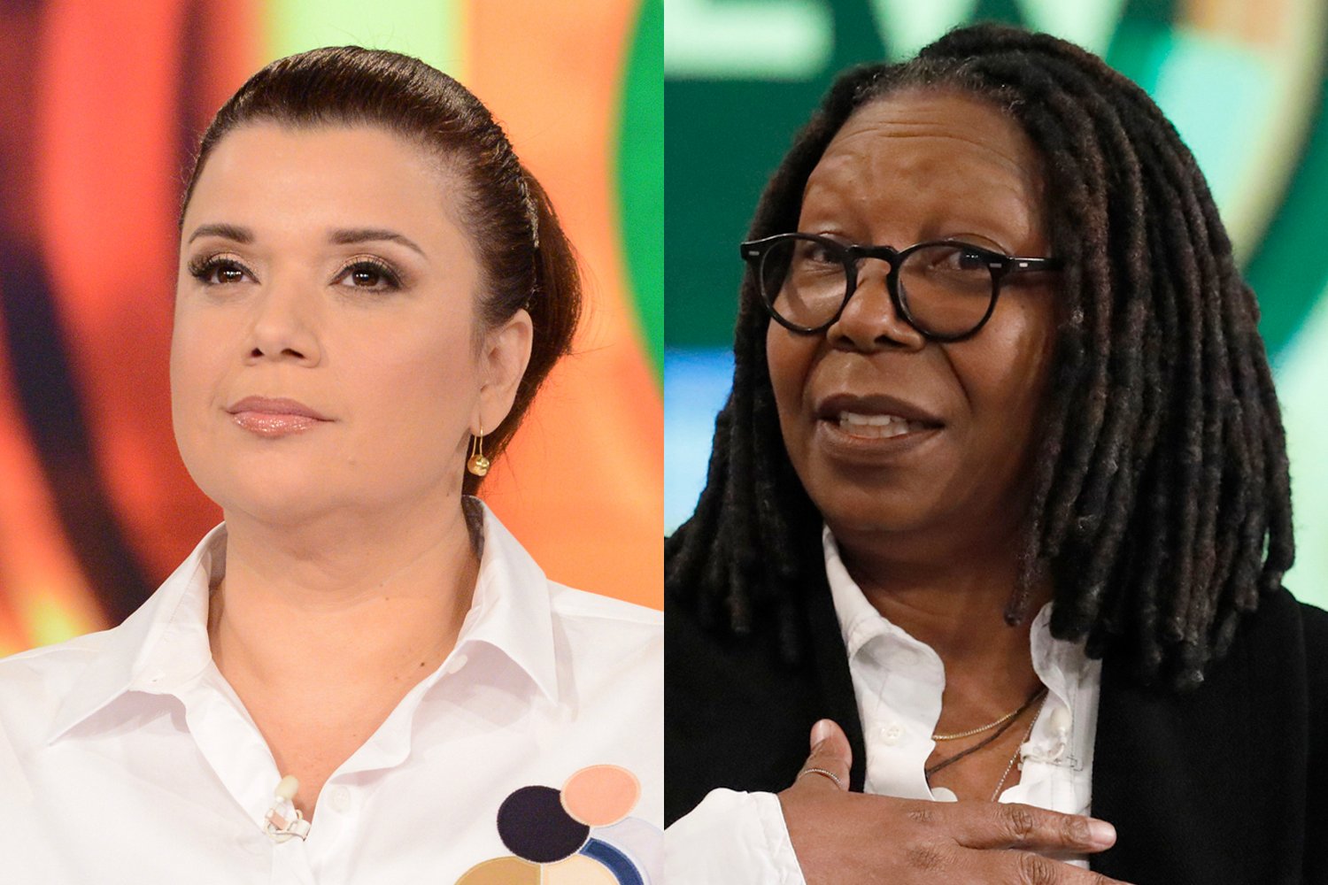 Ana Navarro and Whoopi Goldberg on the set of 'The View'