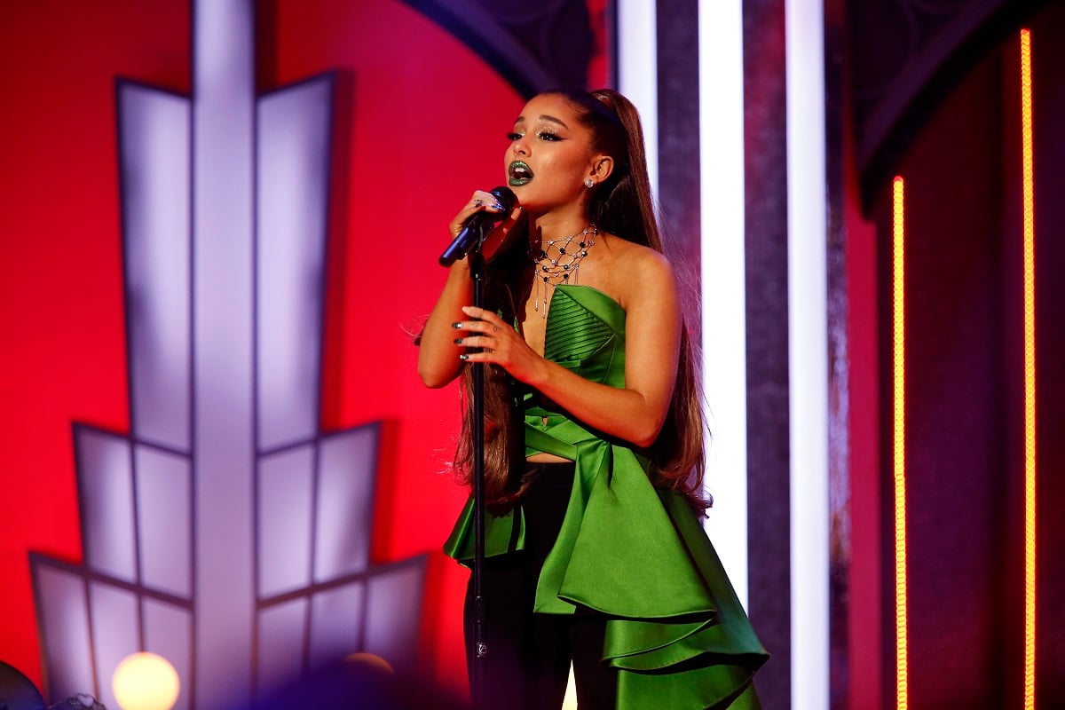 Ariana Grande performing at 'A Very Wicked Halloween: Celebrating 15 Years on Broadway'