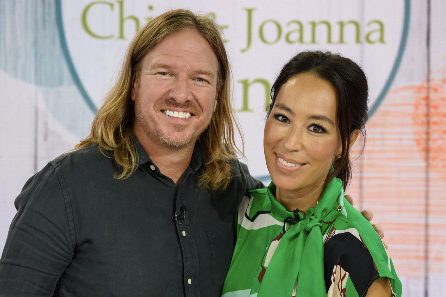 Chip and Joanna Gaines pose and embrace each other during a visit to the 'Today' show