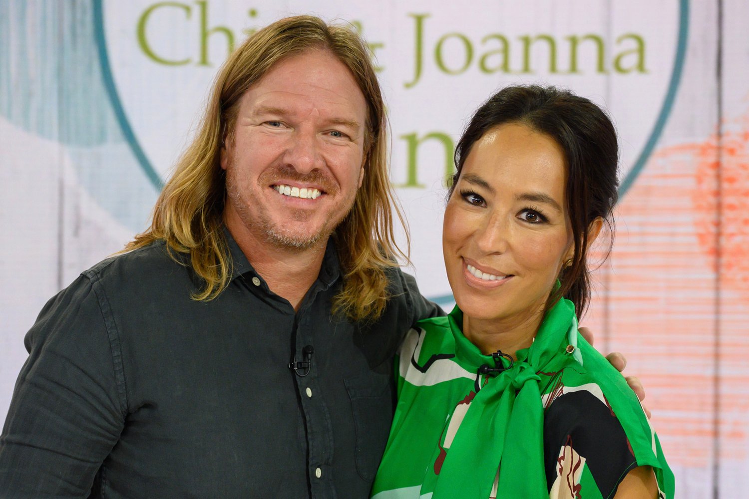 Chip and Joanna Gaines pose and embrace each other during a visit to the 'Today' show