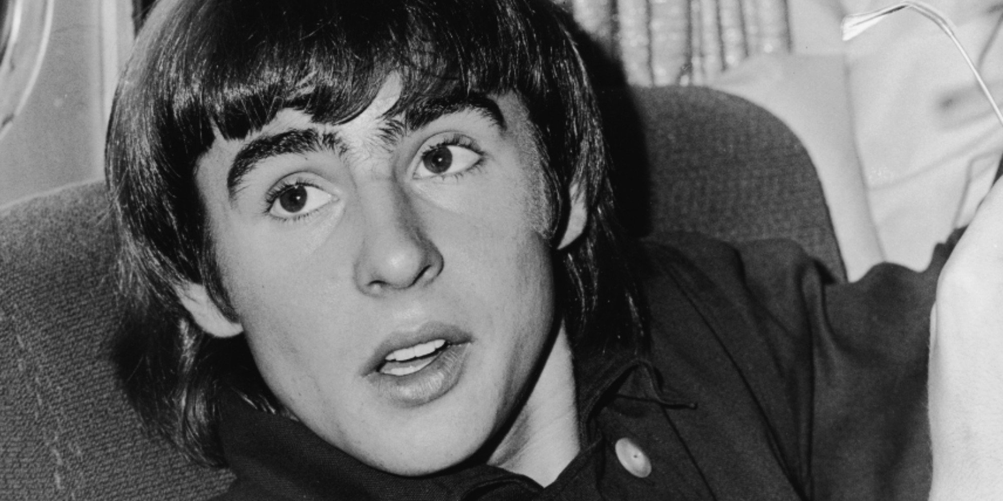 Davy Jones in a black and white photograph.