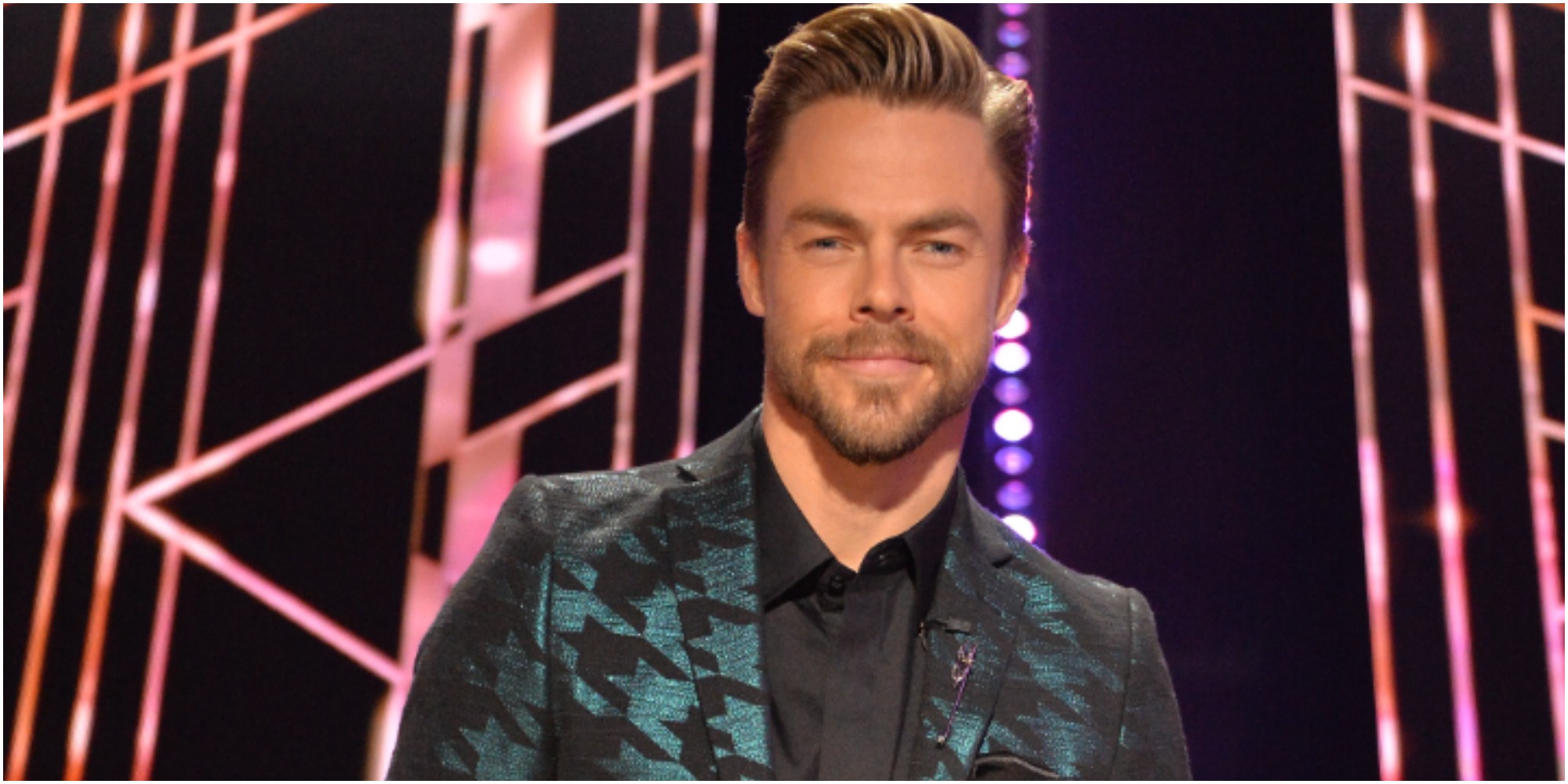 Derek Hough poses on the set of "Dancing with the Stars."