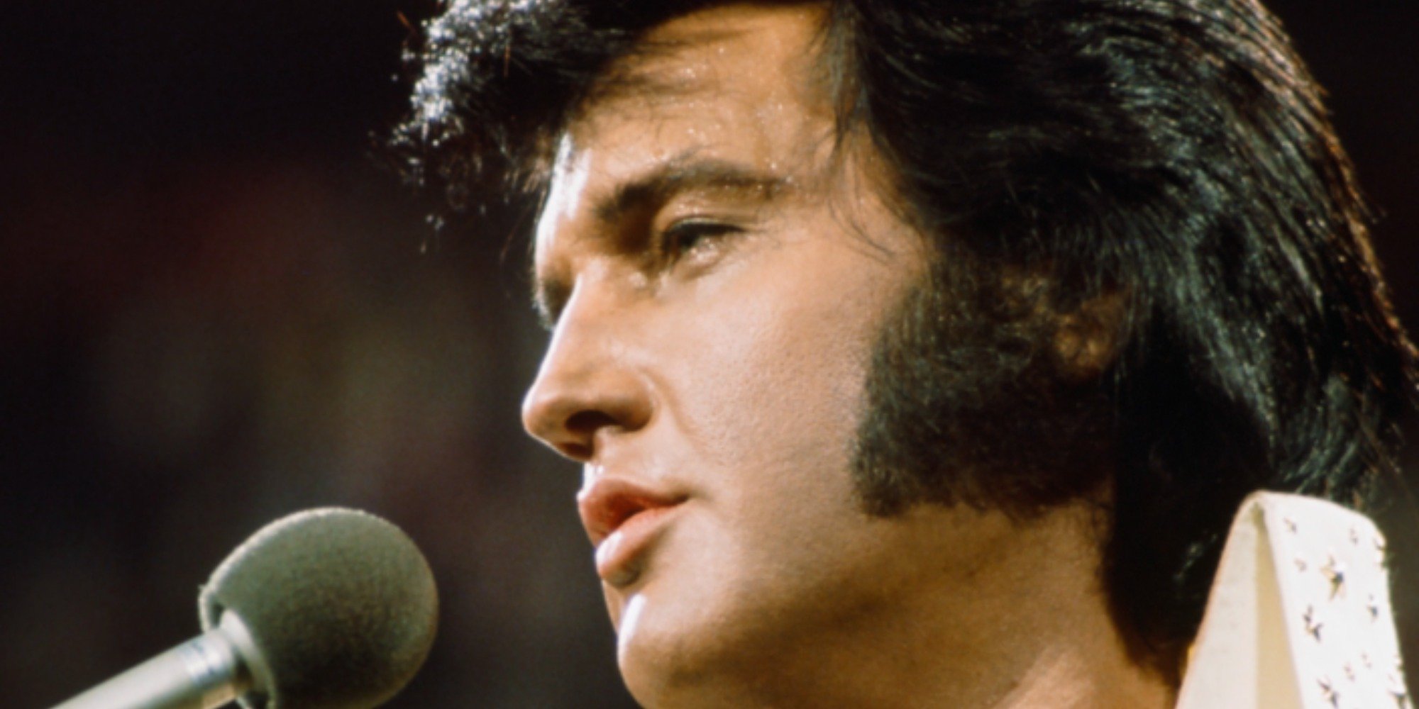 Elvis Presley performing in Hawaii in 1973.
