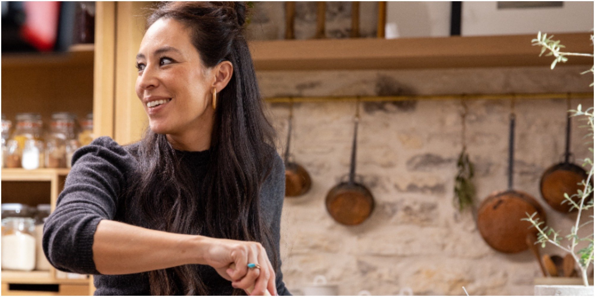 Joanna Gaines stirring a pot.