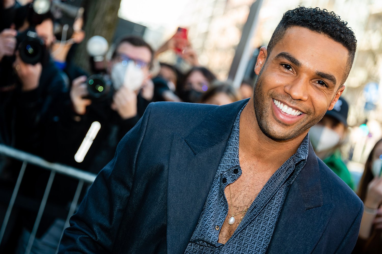 Emily in Paris star Lucien Laviscount at Milan Men's Fashion Week