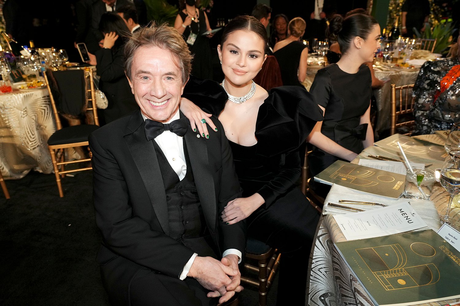 Only Murders in the Building stars Martin Short and Selena Gomez attend the SAG Awards 2022