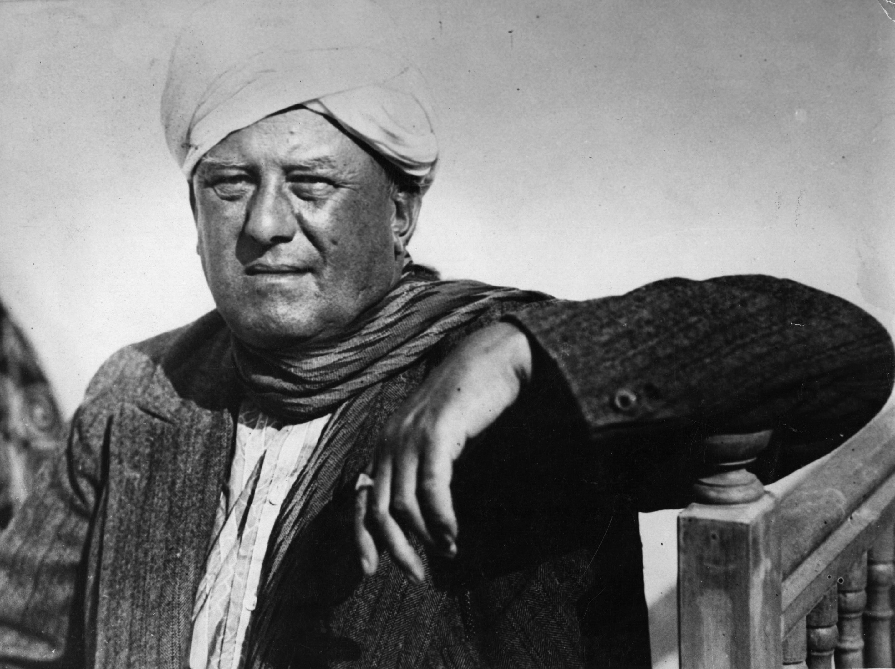 Aleister Crowley wearing a turban