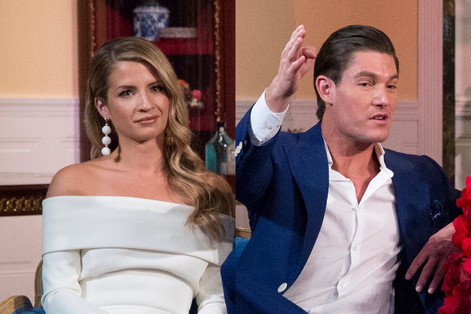 Naomie Olindo and Craig Conover sitting at the 'Southern Charm' reunion