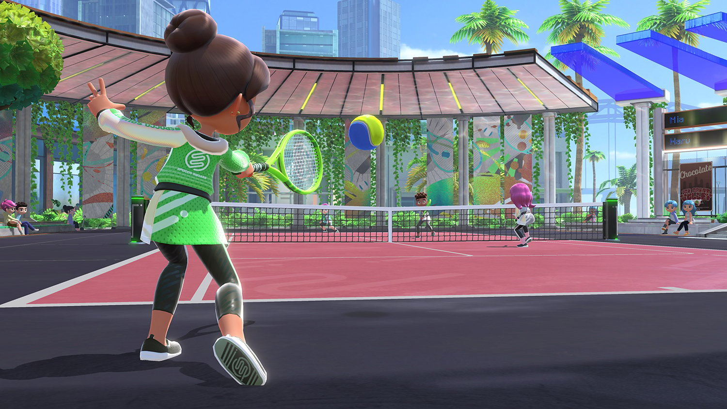 A tennis match in Nintendo Switch Sports, which was included in the play test