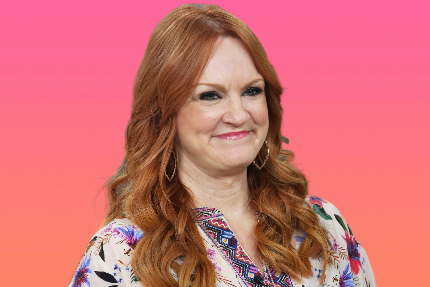 Ree Drummond smiling wearing a floral top