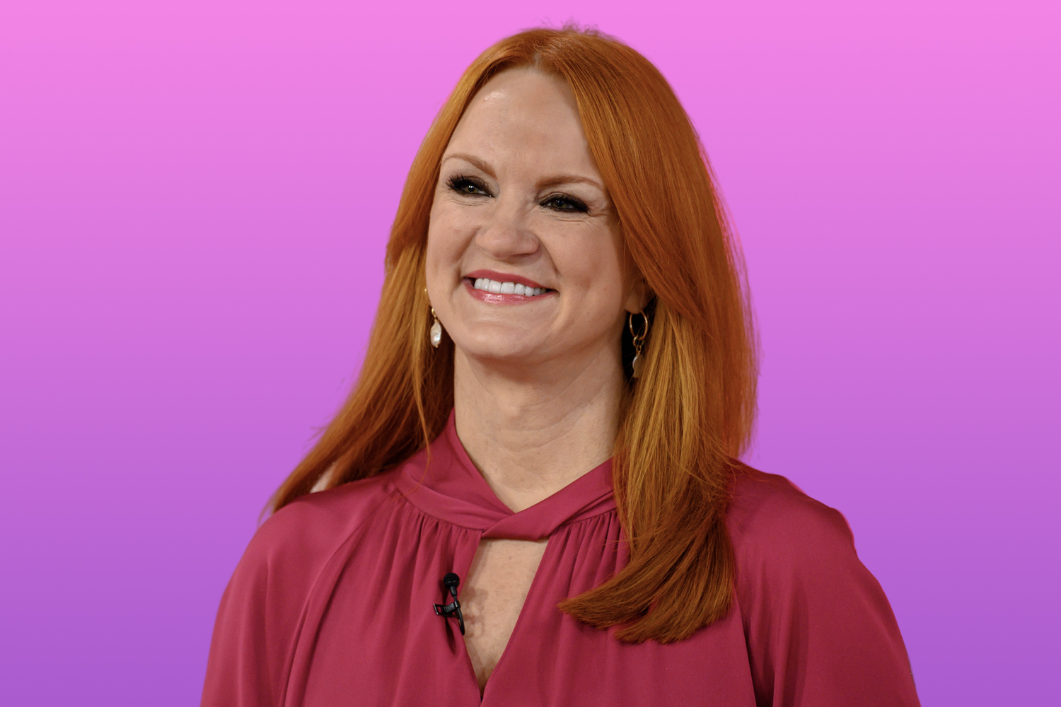 Ree Drummond smiling and wearing a magenta top