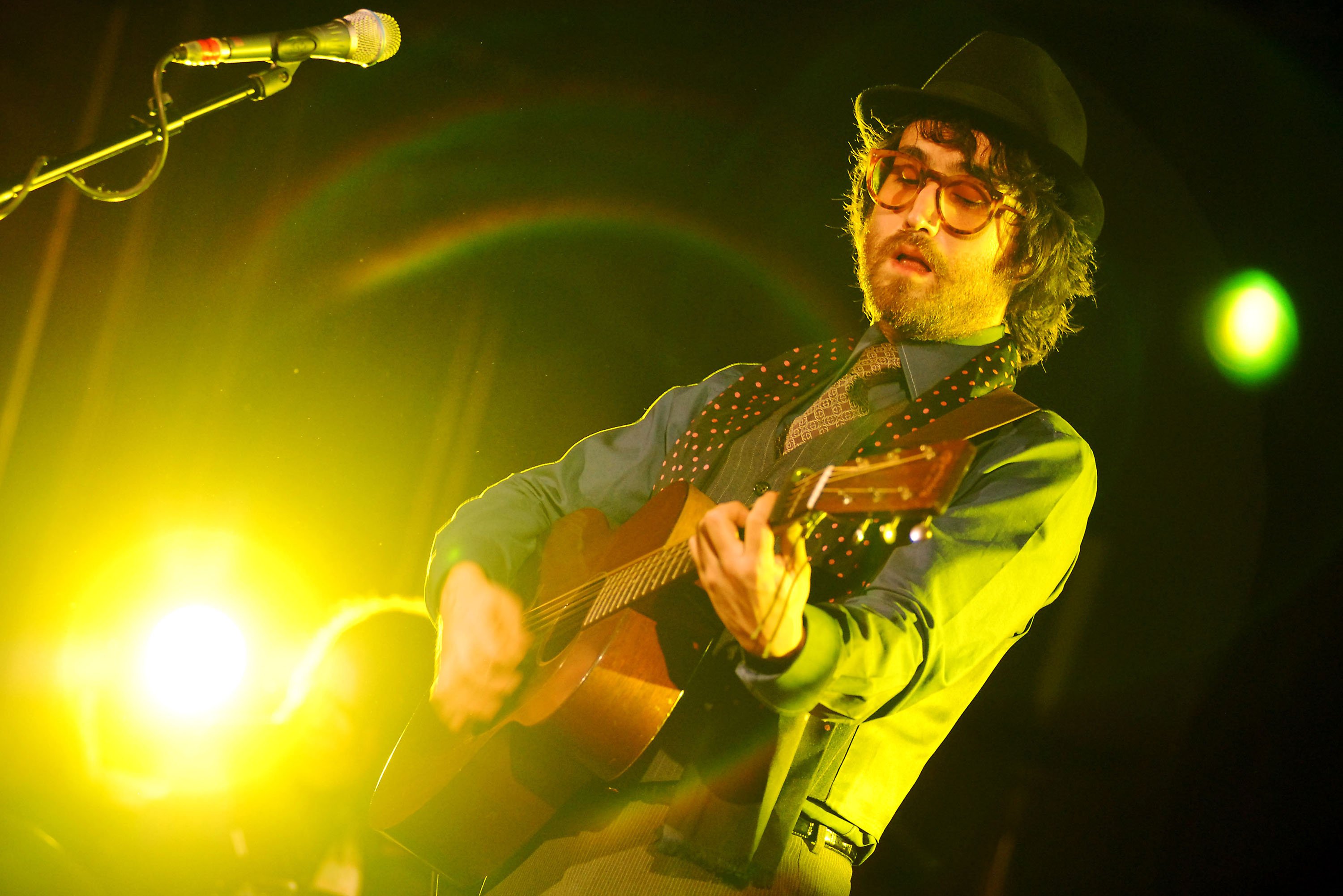 John Lennon's son, Sean Ono Lennon, holding a guitar