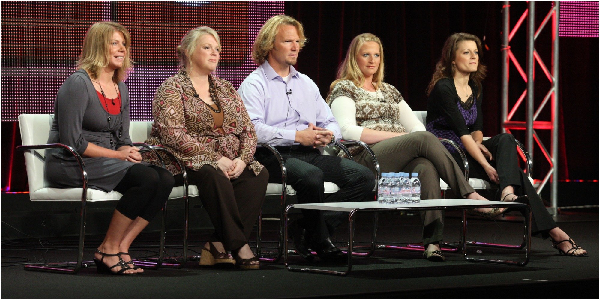Meri Brown, Janelle Brown, Kody Brown, Christine Brown and Robyn Brown of Sister Wives appear at the 2010 TCA Press Tour