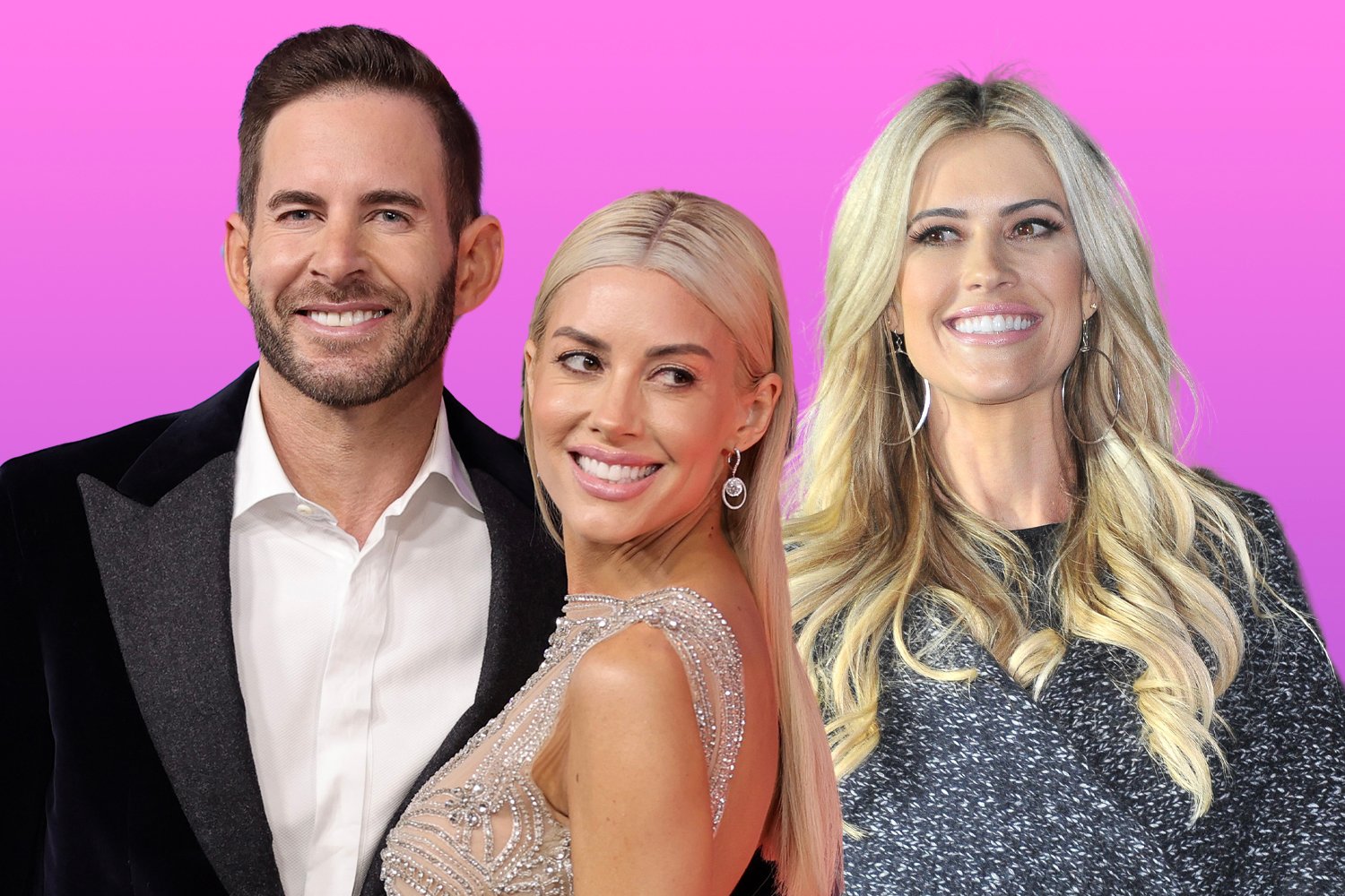 Tarek El Moussa, Heather Rae, and Christina Haack in a photoshopped photo of the three of them
