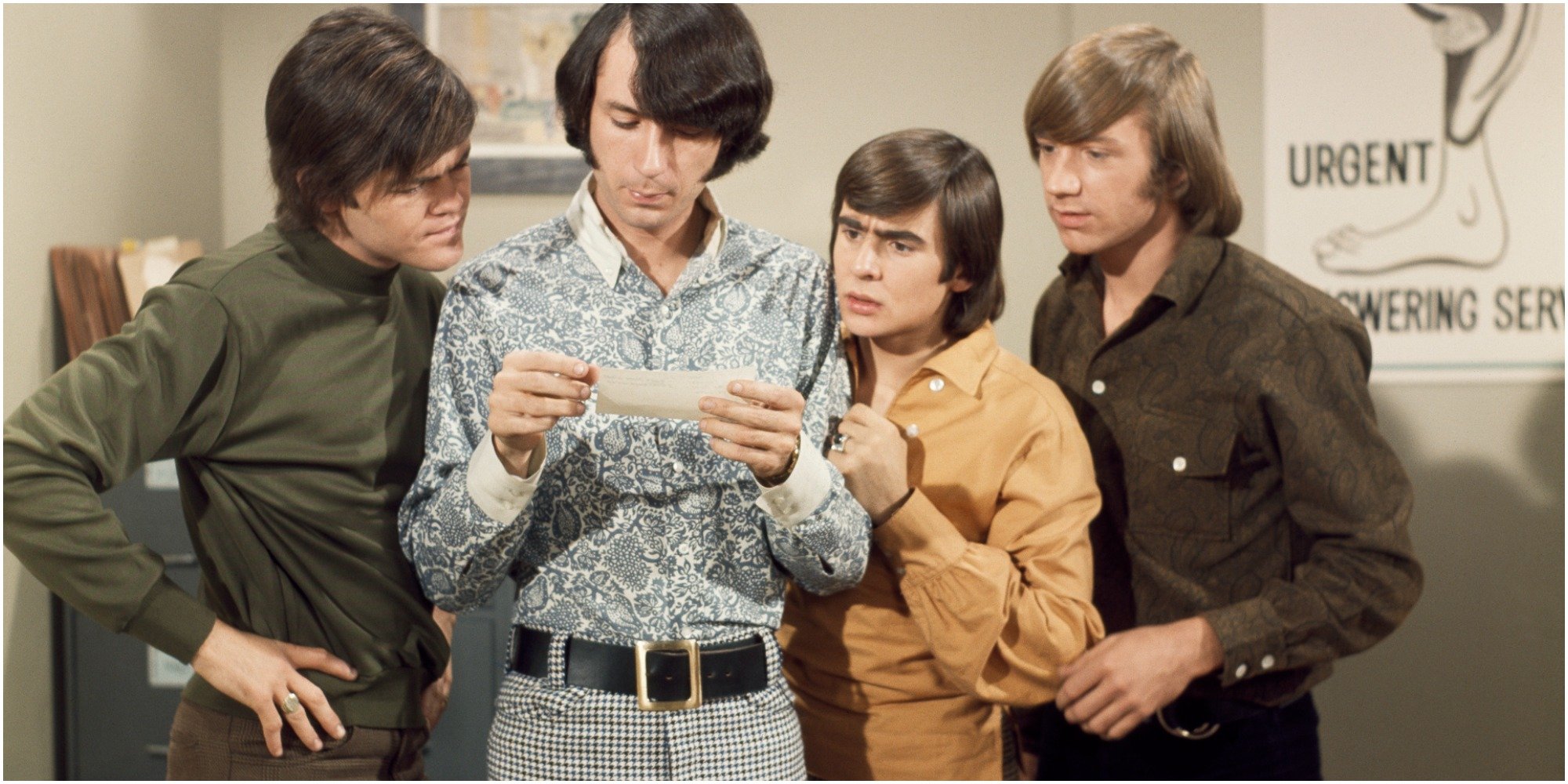 The cast of The Monkees at a photoshoot.