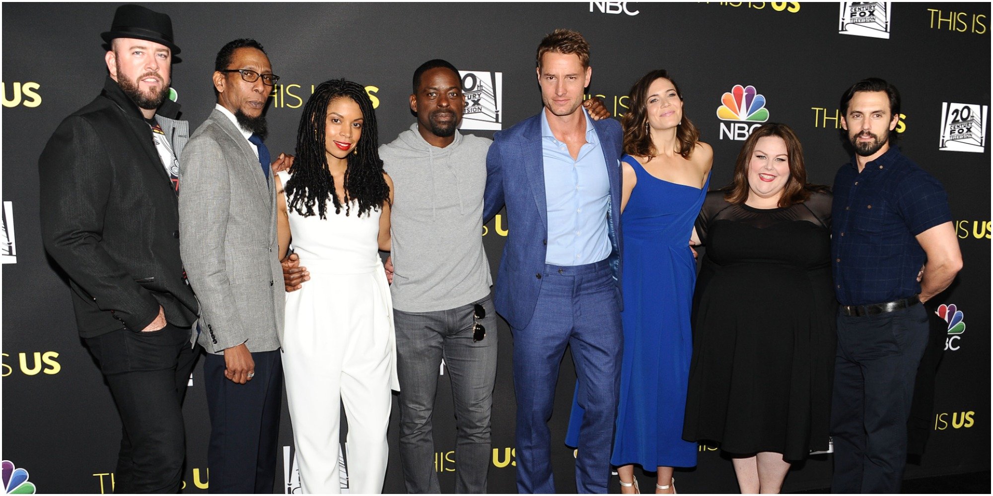 Chris Sullivan, Ron Cephas Jones, Susan Kelechi Watson, Sterling K. Brown, Justin Hartley, Mandy Moore, Chrissy Metz and Milo Ventimiglia attend the "This Is Us" FYC screening and panel at The Cinerama Dome on June 7, 2017 in Los Angeles, California.