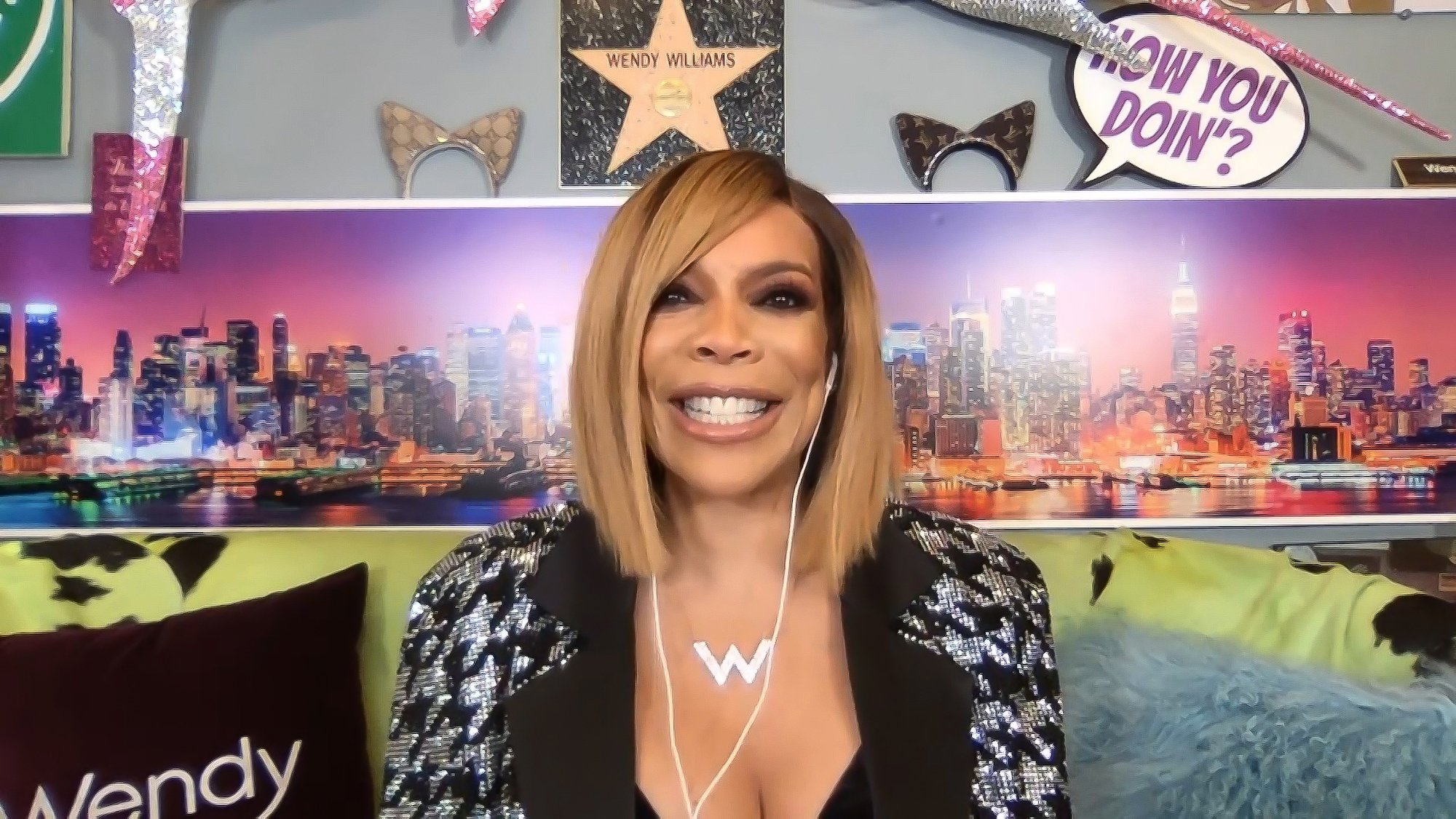 Wendy Williams smiling on the set of her talk show