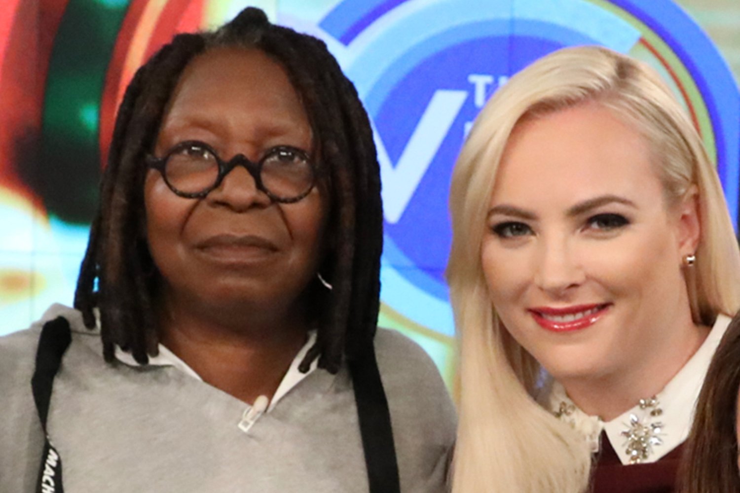 Whoopi Goldberg and Meghan McCain posing together on the set of 'The View'
